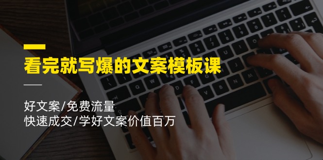 看了也写爆文案模板课，好文案/流量/销售成交/学好文案价值不菲-财富课程