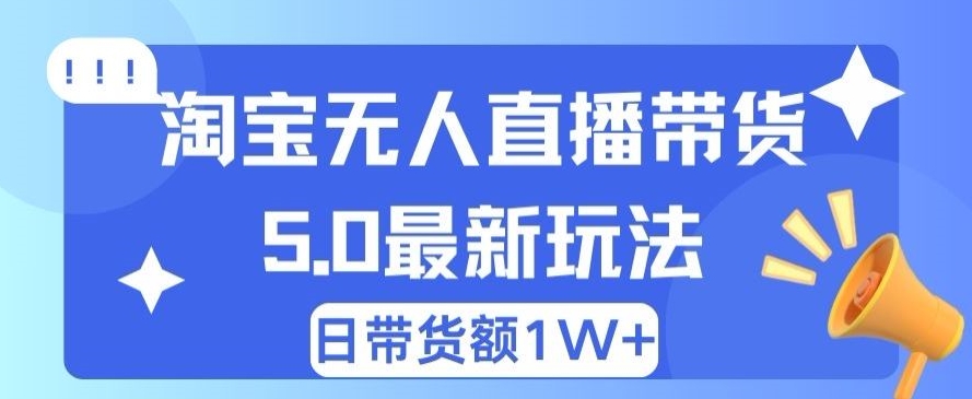 蓝海项目 淘宝网无人直播小众跑道 日赚500 没脑子躺着赚钱 新手有手就行-财富课程