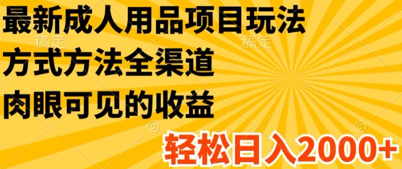 全新两性用品新项目游戏玩法，具体方法新零售，轻轻松松日入2K 【揭密】-财富课程