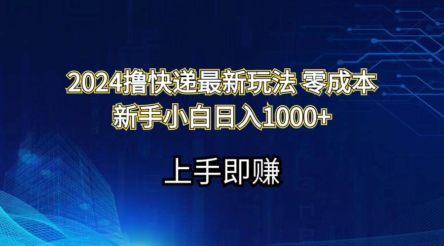 2024撸快递最新玩法零成本新手小白日入1000+-财富课程