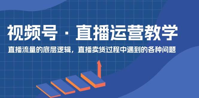 视频号 直播运营教学：直播流量的底层逻辑，直播卖货过程中遇到的各种问题-财富课程