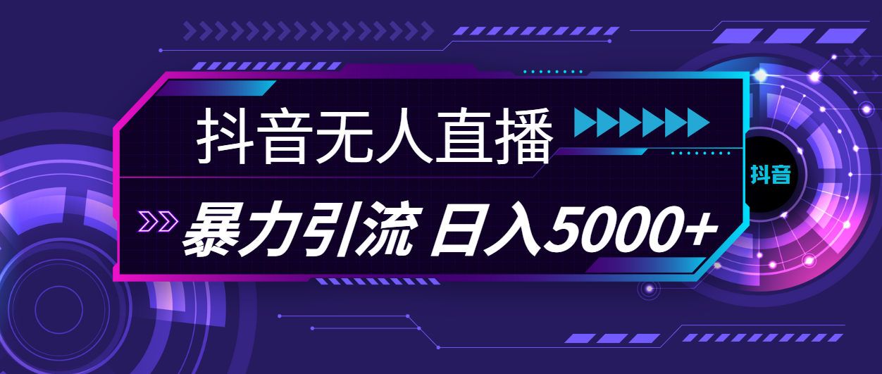 抖音无人在线，爆利引流方法，日入5000-财富课程