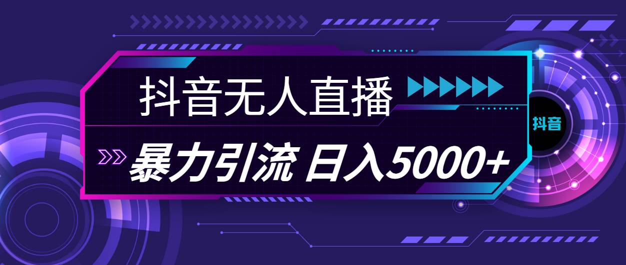 抖音无人直播，暴利引流，日入5000+-财富课程