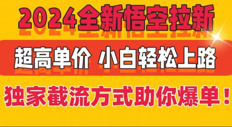 2024全新升级孙悟空引流，极高价格，独家代理截留方法帮助你打造爆款，新手快速上手-财富课程