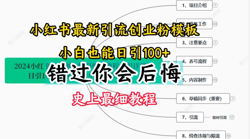 2024小红书引流自主创业粉史上最牛细实例教程，教你如何引流方法【揭密】-财富课程