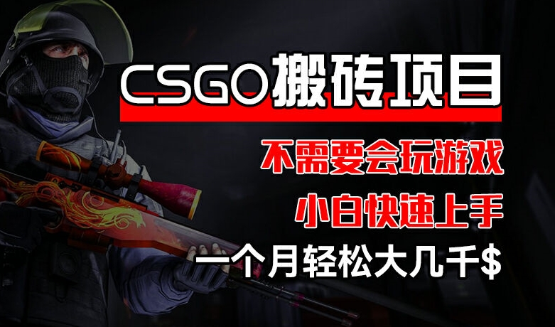 CSGO 装备搬砖项目，操作简单，不需要会玩游戏，小白也能快速上手，一个月轻松大几千【揭秘】-财富课程