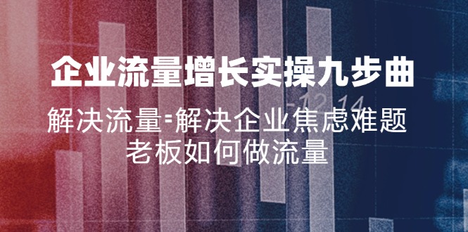 公司流量增长实战演练九步曲，处理总流量=帮助企业解决焦虑情绪难点，老总怎样做流量-财富课程