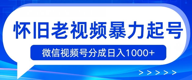 复古小视频暴力行为养号，视频号分为日入1k-财富课程