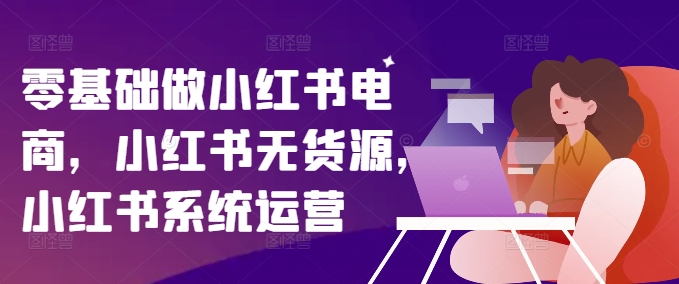 零基础做小红书电商，小红书的无货源电商，小红书的系统运营-财富课程