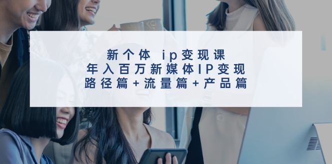 新个体 ip变现课，年入百万新媒体IP变现，路径篇+流量篇+产品篇-财富课程