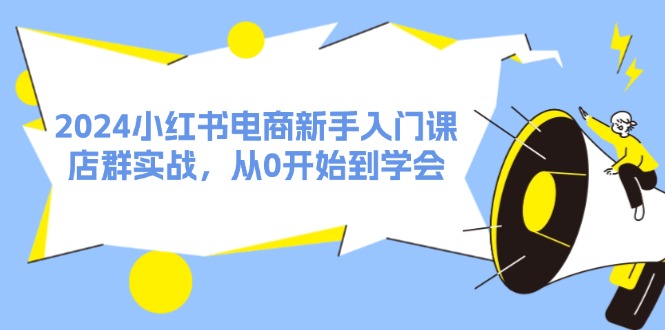 2024小红书电商新手入门课，店群实战，从0开始到学会-财富课程