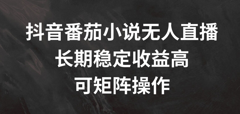 抖音视频番茄小说无人直播，长期性稳定盈利高，可引流矩阵实际操作【揭密】-财富课程