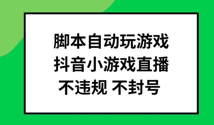 脚本制作全自动打游戏，抖音小游戏直播间，不违规防封号可大批量做【揭密】-财富课程