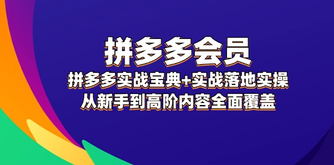 拼多多会员实战宝典+实战落地实操，从新手到高阶内容全面覆盖-财富课程