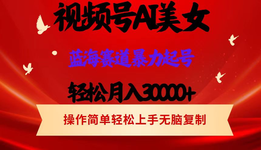 视频号AI美女跳舞，轻松月入30000+，蓝海赛道，流量池巨大，起号猛，当…-财富课程