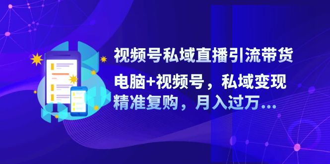 视频号私域直播引流带货：电脑+视频号，私域变现，精准复购，月入过万…-财富课程