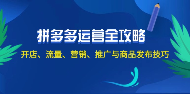 2024拼多多运营全攻略：开店、流量、营销、推广与商品发布技巧-财富课程