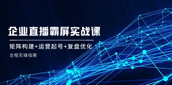 企 业 直 播 霸 屏实战课：矩阵构建+运营起号+复盘优化，全程实操指南-财富课程