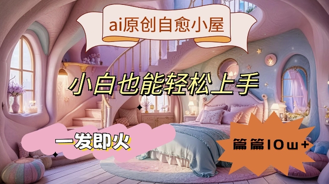 ai原创设计痊愈小房子，新手也可以快速上手，一发即火，每篇10w 【揭密】-财富课程