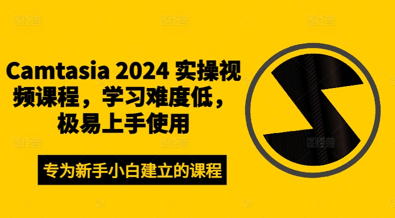 Camtasia 2024 实操视频课程，学习难度低，极易上手使用-财富课程