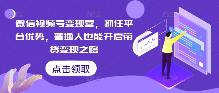 微信视频号变现营，抓住平台优势，普通人也能开启带货变现之路-财富课程