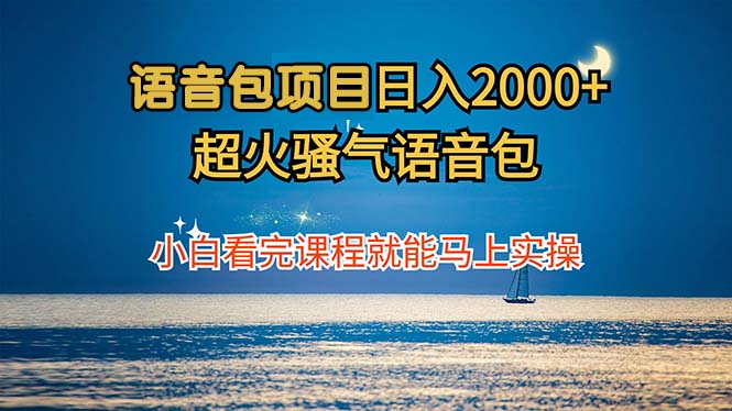 语音包项目 日入2000+ 超火骚气语音包小白看完课程就能马上实操-财富课程