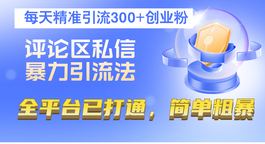 评论区私信暴力引流法，每天精准引流300+创业粉，全平台已打通，简单粗暴-财富课程