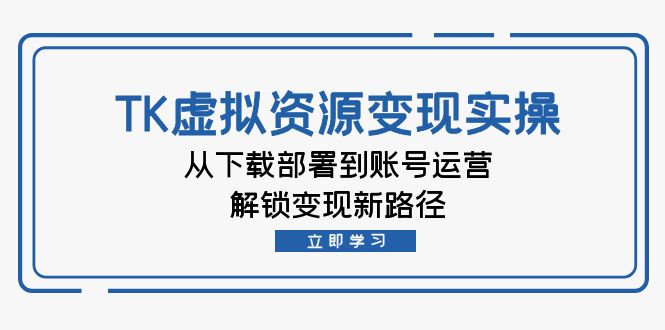 TK虚拟资源变现实操：从下载部署到账号运营，解锁变现新路径-财富课程