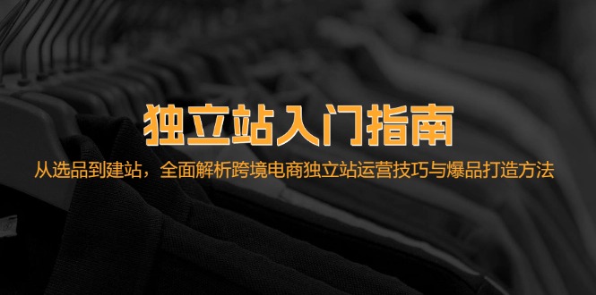 自建站新手入门手册：从选款到建网站，深度剖析跨境电子商务独立站运营技巧与爆款…-财富课程