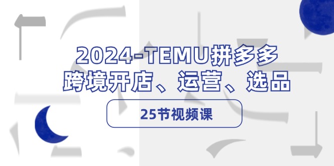 2024TEMU拼多多平台跨境电商开实体店、经营、选款-财富课程