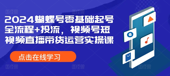 2024彩蝶号零基础养号全过程 投流，微信视频号短视频带货带货运营实操课-财富课程