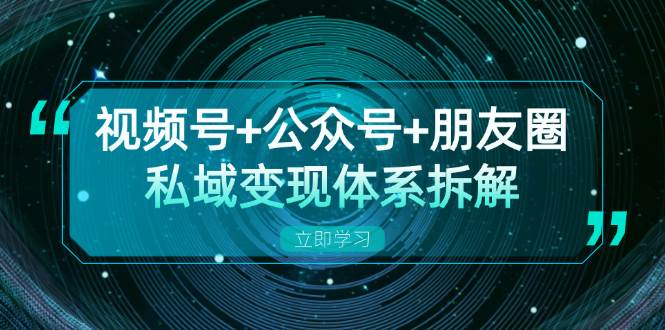 视频号+公众号+朋友圈私域变现体系拆解，全体平台流量枯竭下的应对策略-财富课程