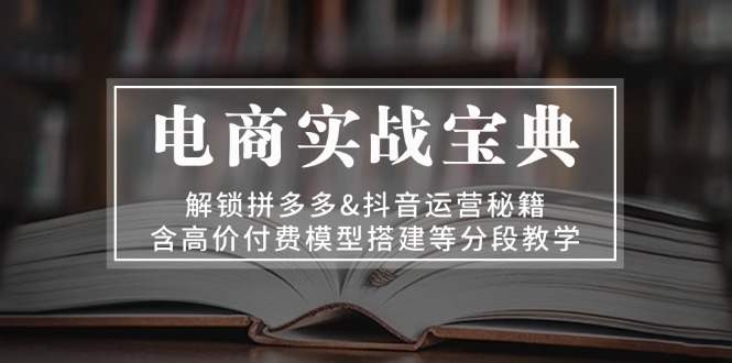 电商实战宝典 解锁拼多多&抖音运营秘籍 含高价付费模型搭建等分段教学-财富课程