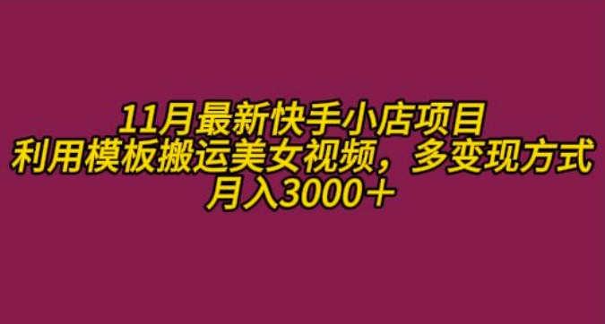 11月K总部族快手小店乐趣粉丝新项目，运用模版运送美女丝袜，多变现模式月收入3000-财富课程