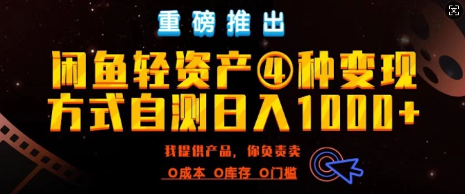 闲鱼平台多元化经营出风口四大蓝海项目实际操作指南，0投入0成本费，月入了万，初学者能做无需囤货-财富课程