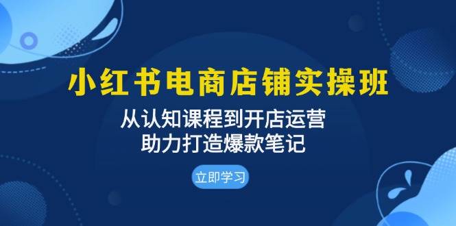 小红书电商店铺实操班：从认知课程到开店运营，助力打造爆款笔记-财富课程