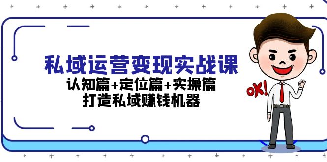 私域运营变现实战课：认知篇+定位篇+实操篇，打造私域赚钱机器-财富课程