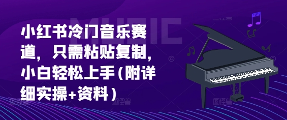 小红书的小众歌曲跑道，仅需粘贴复制，新手快速上手(附详尽实际操作 材料)-财富课程