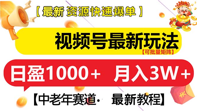 视频号最新玩法 中老年赛道 月入3W+-财富课程