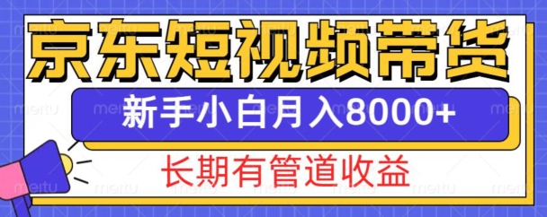 京东短视频带货新玩法，长期管道收益，新手也能月入8000+-财富课程