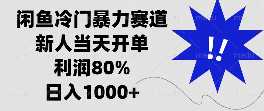 闲鱼冷门暴力赛道，新人当天开单，利润80%，日入1000+-财富课程