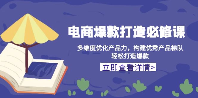 电商爆款打造必修课：多维度优化产品力，构建优秀产品梯队，轻松打造爆款-财富课程