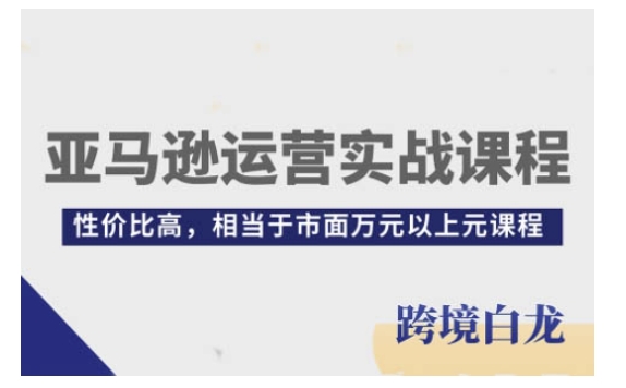 亚马逊运营实战课程，亚马逊从入门到精通，性价比高，相当于市面万元以上元课程-财富课程