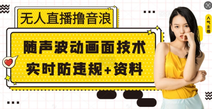 无人直播撸音浪+随声波动画面技术+实时防违规+资料【揭秘】-财富课程