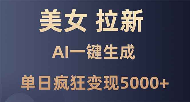 美女暴力拉新，通过AI一键生成，单日疯狂变现5000+，纯小白一学就会！-财富课程