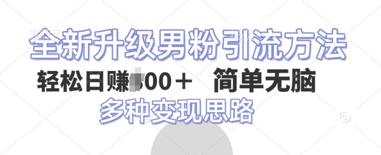 全新升级男粉引流方法，不需要真人出境，不需要你有才艺，二创风格 简单暴力-财富课程